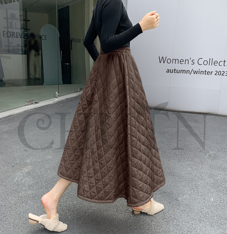ダウンスカート中綿 スカートボミモレ丈 膝下 キルティングスカート 入学式卒業式フレアスカート Aライン 中綿 フスカート きれいめ 