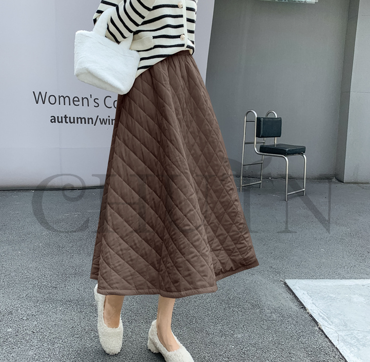 ダウンスカート中綿 スカートボミモレ丈 膝下 キルティングスカート 入学式卒業式フレアスカート Aライン 中綿 フスカート きれいめ 