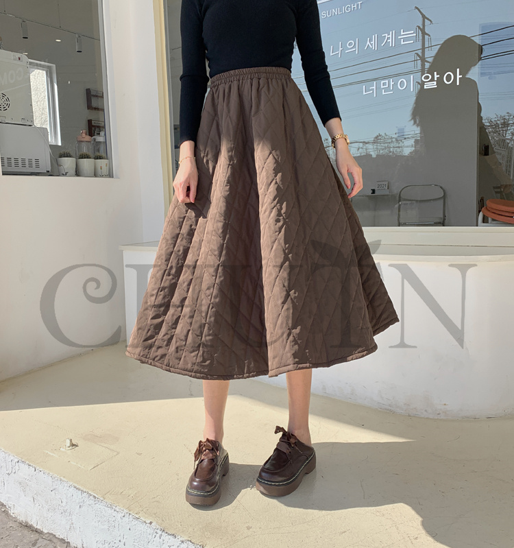 ダウンスカート中綿 スカートボミモレ丈 膝下 キルティングスカート 入学式卒業式フレアスカート Aライン 中綿 フスカート きれいめ 