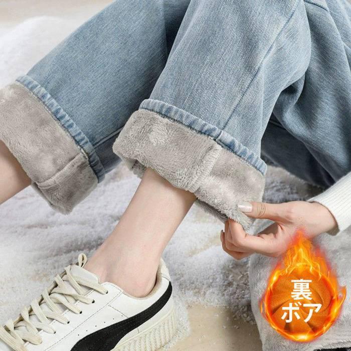 デニム レディース スキニーパンツ 秋 冬 裏ボア 裏起毛 体型カバー ボ美脚 40代 30代 パンツ スリム 50代 レギパン 