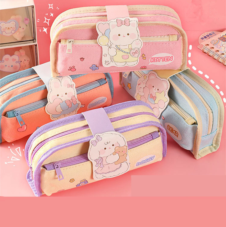入学 かわいい文具ペンケース大容量キャンバス筆箱学用品筆箱 女の子送料無料  