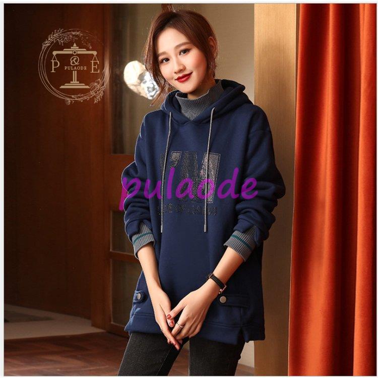 レディース ロング丈 厚手 長袖 ゆったり 体型カバー 大きいサイズ アウター 冬 カジュアル フード付き 秋 プルオーバー ァション 