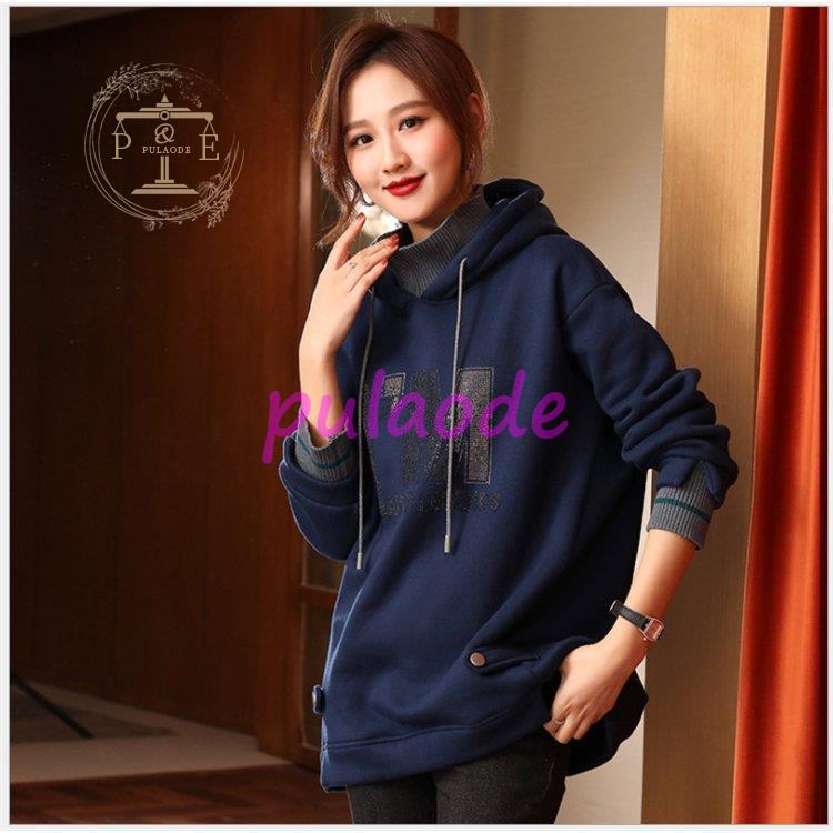 レディース ロング丈 厚手 長袖 ゆったり 体型カバー 大きいサイズ アウター 冬 カジュアル フード付き 秋 プルオーバー ァション 