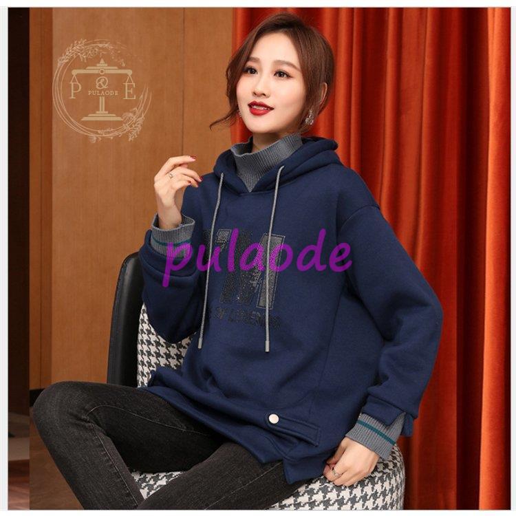 レディース ロング丈 厚手 長袖 ゆったり 体型カバー 大きいサイズ アウター 冬 カジュアル フード付き 秋 プルオーバー ァション 