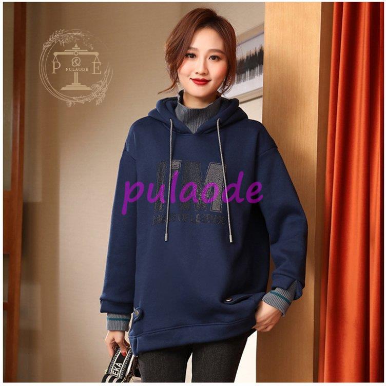 レディース ロング丈 厚手 長袖 ゆったり 体型カバー 大きいサイズ アウター 冬 カジュアル フード付き 秋 プルオーバー ァション 