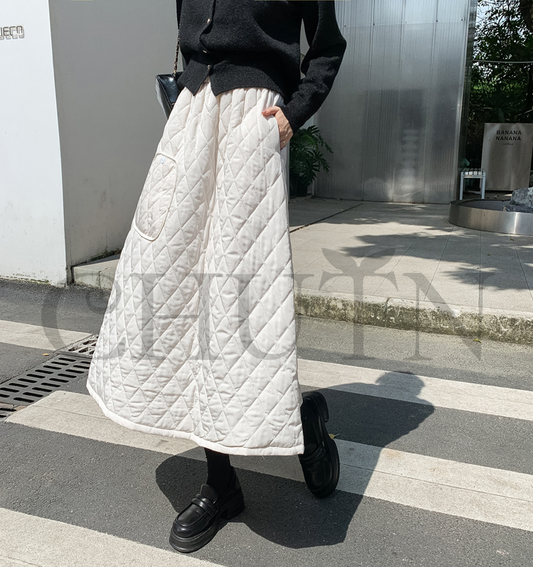 ダウンスカート中綿 スカートボミモレ丈 膝下 キルティングスカート 入学式卒業式フレアスカート Aライン きれいめ 中綿 フスカート 