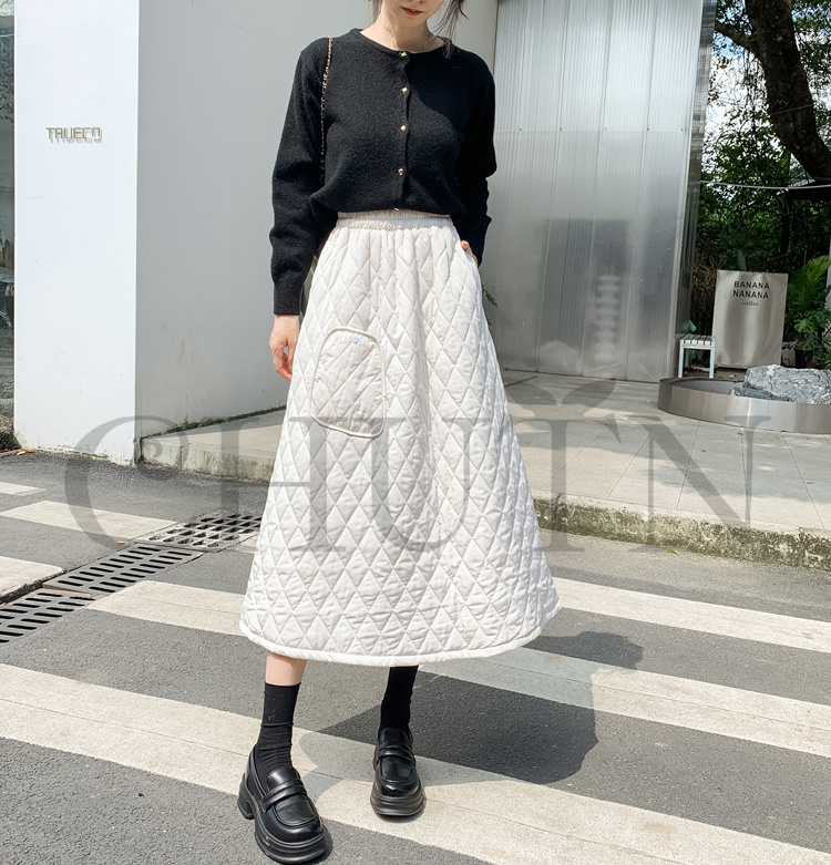 ダウンスカート中綿 スカートボミモレ丈 膝下 キルティングスカート 入学式卒業式フレアスカート Aライン きれいめ 中綿 フスカート 