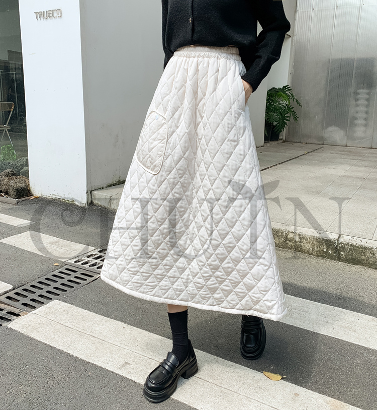 ダウンスカート中綿 スカートボミモレ丈 膝下 キルティングスカート 入学式卒業式フレアスカート Aライン きれいめ 中綿 フスカート 