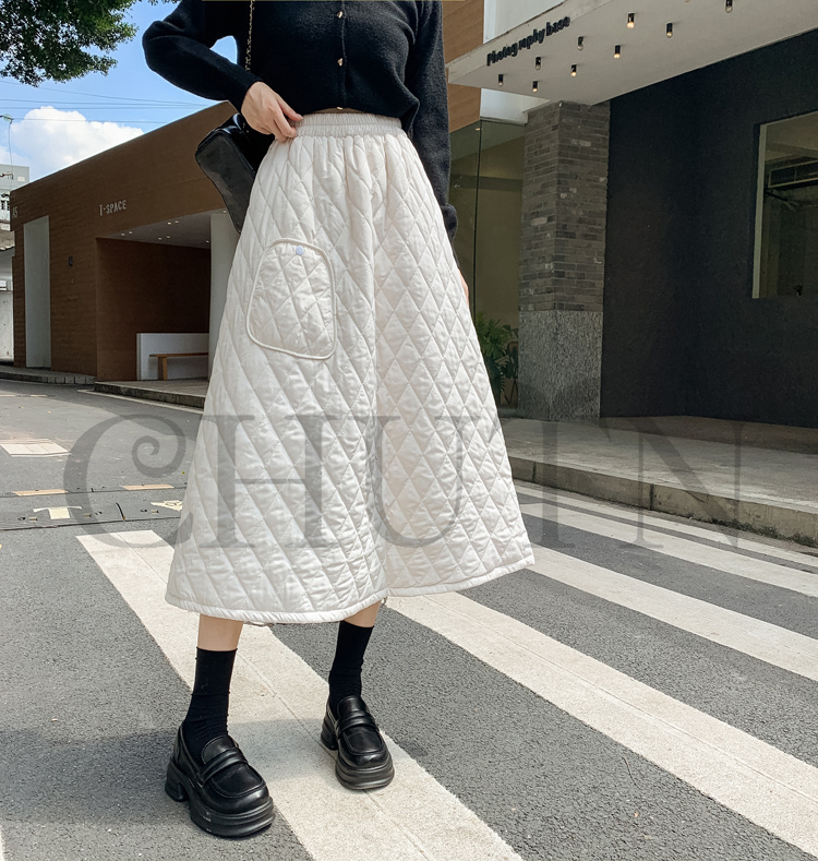 ダウンスカート中綿 スカートボミモレ丈 膝下 キルティングスカート 入学式卒業式フレアスカート Aライン きれいめ 中綿 フスカート 