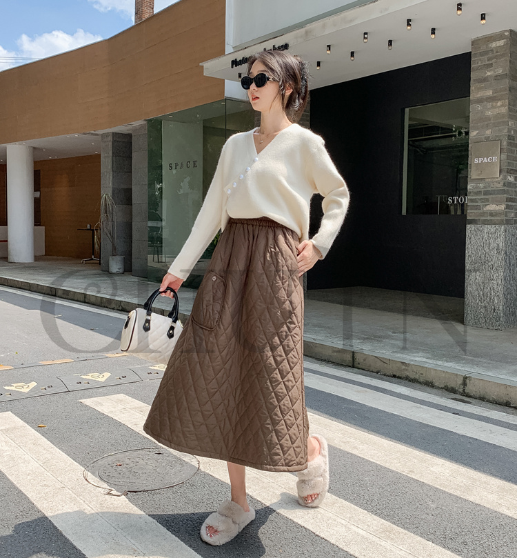ダウンスカート中綿 スカートボミモレ丈 膝下 キルティングスカート 入学式卒業式フレアスカート Aライン きれいめ 中綿 フスカート 