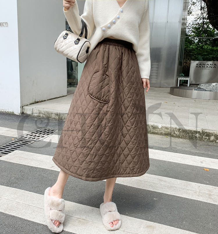 ダウンスカート中綿 スカートボミモレ丈 膝下 キルティングスカート 入学式卒業式フレアスカート Aライン きれいめ 中綿 フスカート 