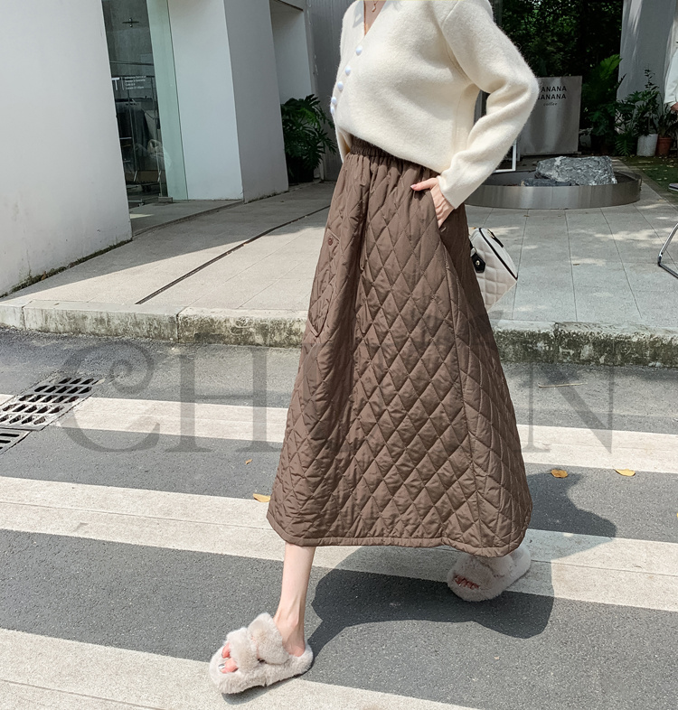 ダウンスカート中綿 スカートボミモレ丈 膝下 キルティングスカート 入学式卒業式フレアスカート Aライン きれいめ 中綿 フスカート 