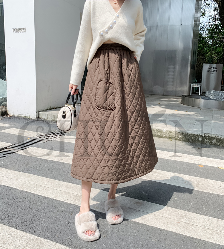 ダウンスカート中綿 スカートボミモレ丈 膝下 キルティングスカート 入学式卒業式フレアスカート Aライン きれいめ 中綿 フスカート 