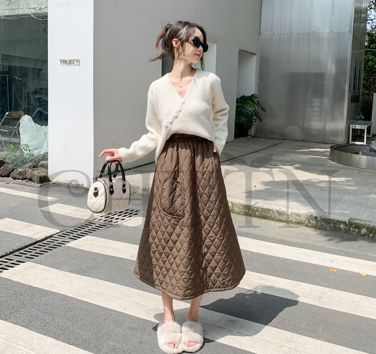 ダウンスカート中綿 スカートボミモレ丈 膝下 キルティングスカート 入学式卒業式フレアスカート Aライン きれいめ 中綿 フスカート 