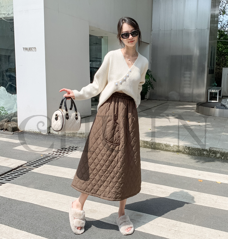 ダウンスカート中綿 スカートボミモレ丈 膝下 キルティングスカート 入学式卒業式フレアスカート Aライン きれいめ 中綿 フスカート 