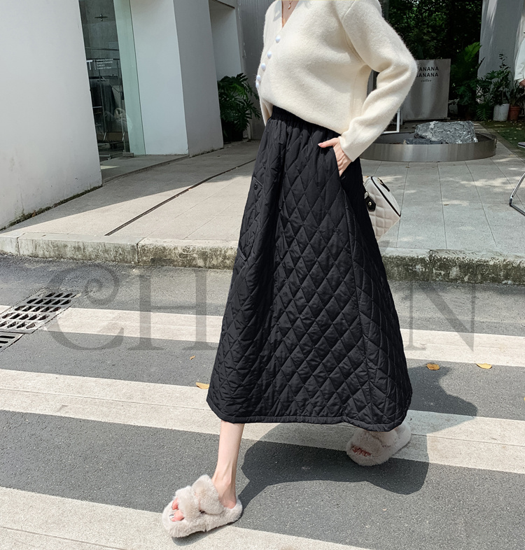 ダウンスカート中綿 スカートボミモレ丈 膝下 キルティングスカート 入学式卒業式フレアスカート Aライン きれいめ 中綿 フスカート 