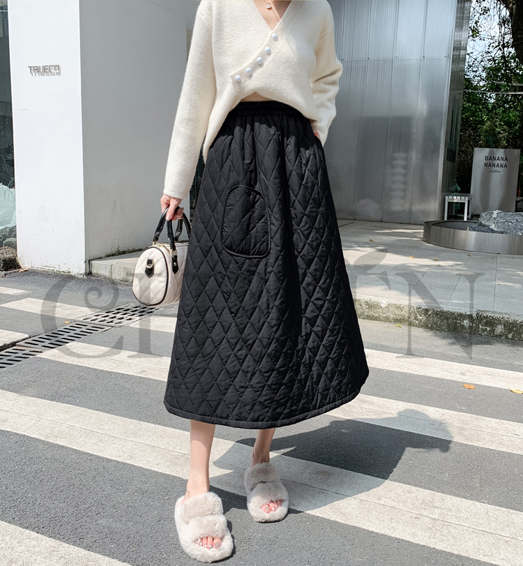 ダウンスカート中綿 スカートボミモレ丈 膝下 キルティングスカート 入学式卒業式フレアスカート Aライン きれいめ 中綿 フスカート 