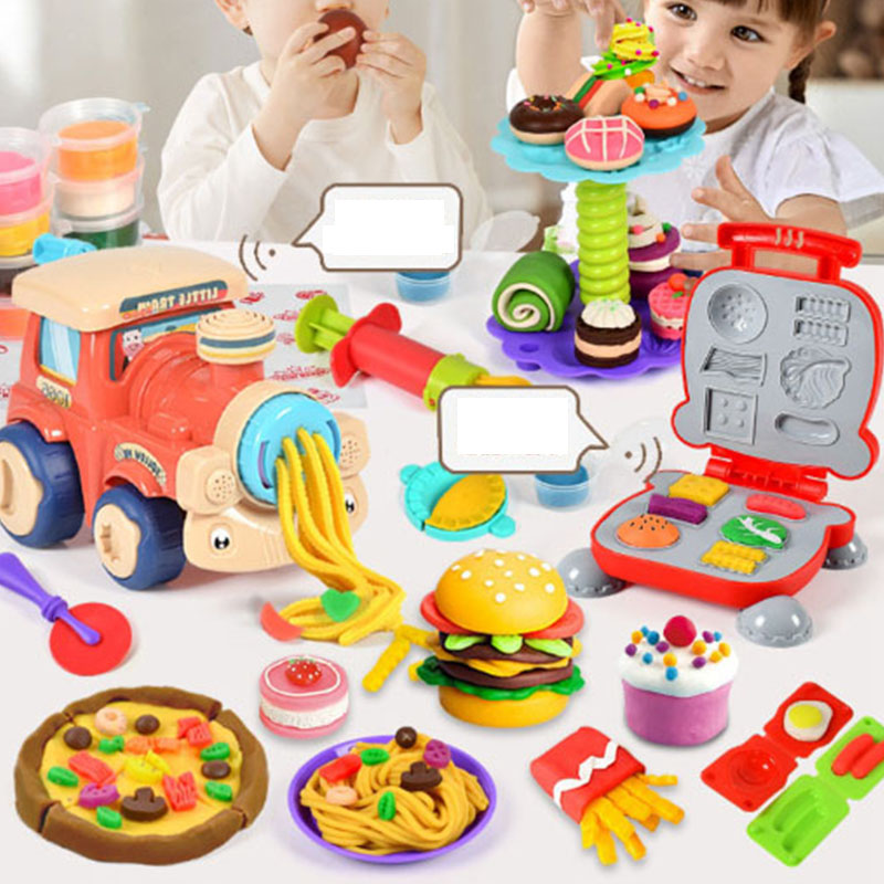 粘土 ねんど 小麦粘土 12色 ねんど おもちゃ ハンバーガー 3IN1 ソフト 58点セット 道具 押し型 ラーメン 豪華34 ねんど おままごとア 遊び 粘土 アイス 