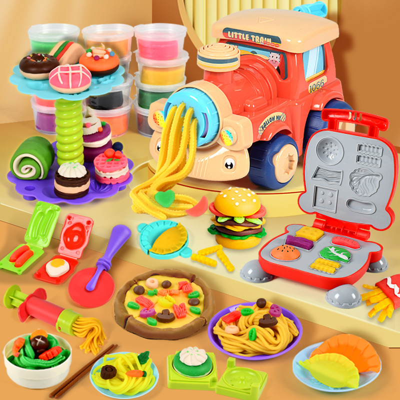 粘土 ねんど 小麦粘土 12色 ねんど おもちゃ ハンバーガー 3IN1 ソフト 58点セット 道具 押し型 ラーメン 豪華34 ねんど おままごとア 遊び 粘土 アイス 