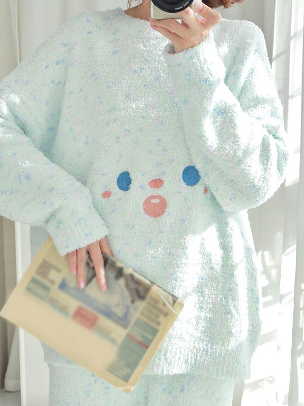 ルームウェア もこもこ パジャマ 冬 長袖 上下セット 動物 寝巻き 。 部屋着 あったか 暖かい モコモコ大人用 ふわふわ 