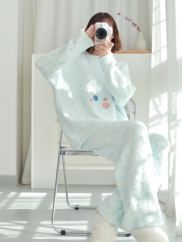 ルームウェア もこもこ パジャマ 冬 長袖 上下セット 動物 寝巻き 。 部屋着 あったか 暖かい モコモコ大人用 ふわふわ 