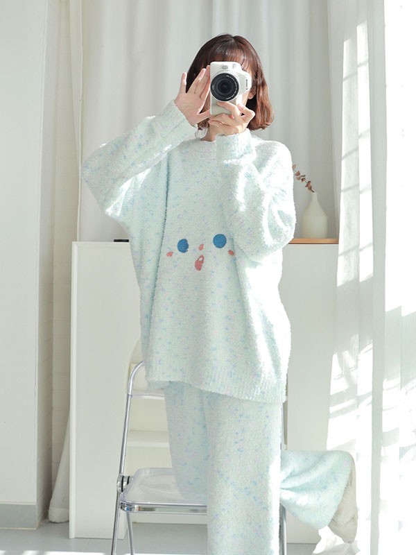 ルームウェア もこもこ パジャマ 冬 長袖 上下セット 動物 寝巻き 。 部屋着 あったか 暖かい モコモコ大人用 ふわふわ 