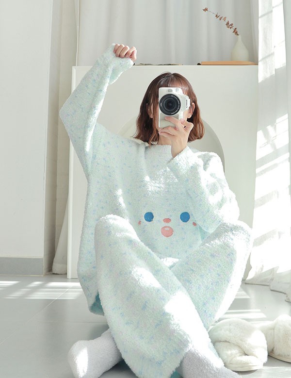 ルームウェア もこもこ パジャマ 冬 長袖 上下セット 動物 寝巻き 。 部屋着 あったか 暖かい モコモコ大人用 ふわふわ 