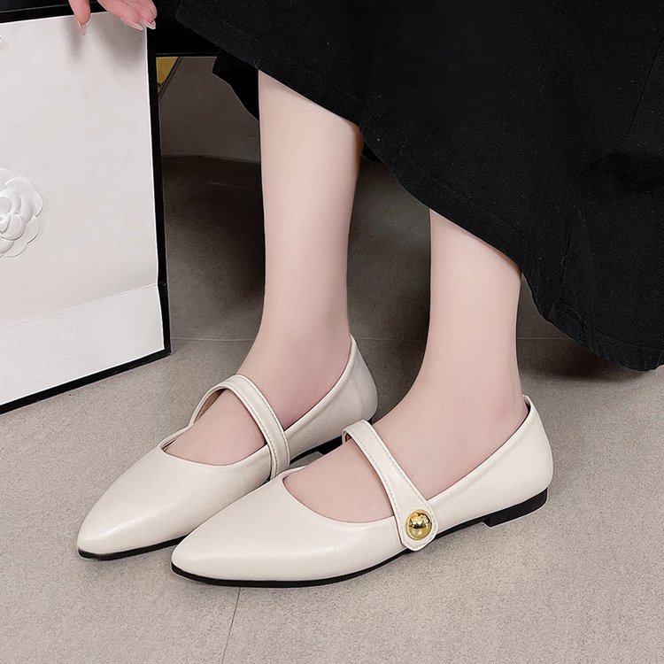 フラットパンプス 痛くない ペタンコ ぺたんこ レディース 靴 バレエポインテッドトゥパンプス PUレザー 滑り止め 歩きやすい 
