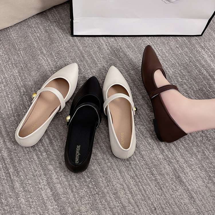 フラットパンプス 痛くない ペタンコ ぺたんこ レディース 靴 バレエポインテッドトゥパンプス PUレザー 滑り止め 歩きやすい 