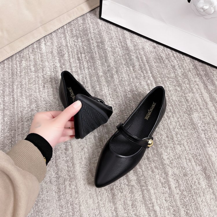 フラットパンプス 痛くない ペタンコ ぺたんこ レディース 靴 バレエポインテッドトゥパンプス PUレザー 滑り止め 歩きやすい 