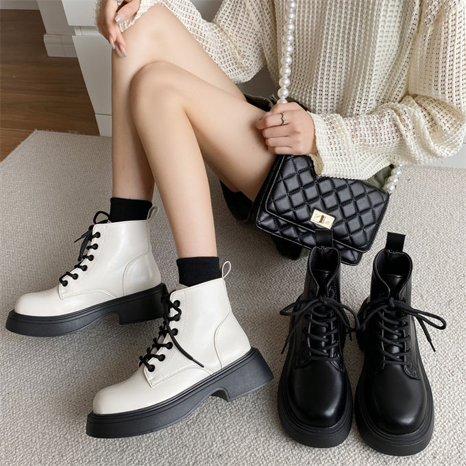 ショートブーツ レディース 厚底 編み上げブーツ ワークブーツ 大きいサイズ 女性用 歩きやすい 美脚 美脚 疲れない オフィス 靴 送料無料 