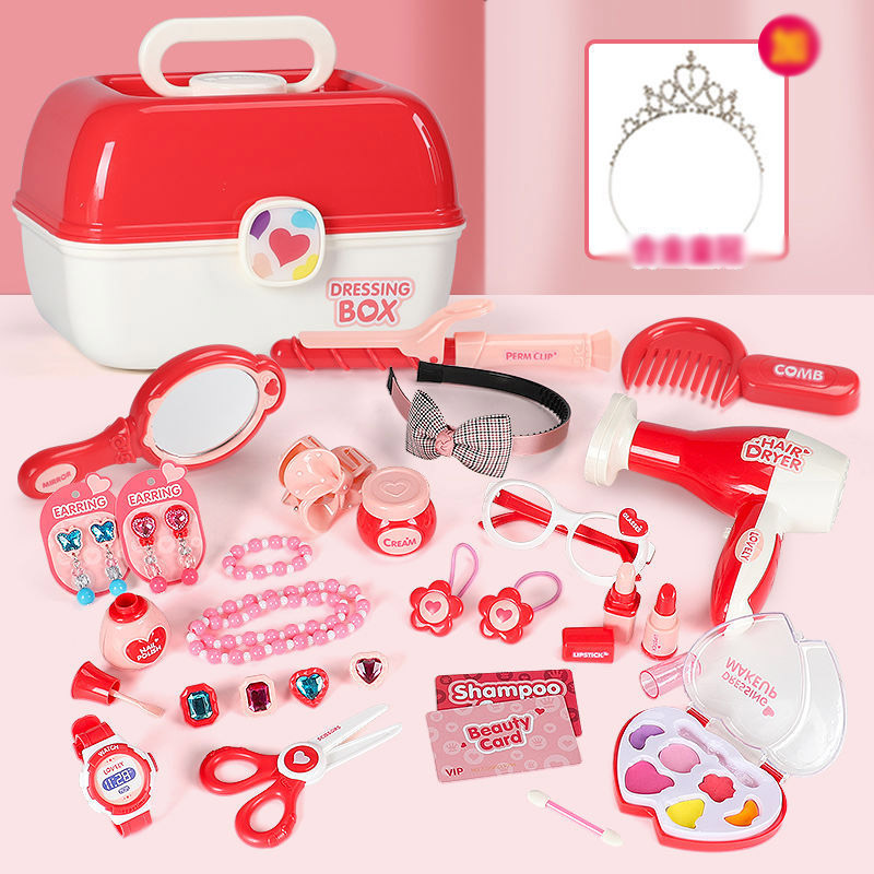 メイクセット おもちゃ 女の子 メセット ままごと セット 女の子 収納ボックス付 ドレッ 誕生日 プレゼント コンパクトお化粧セット 