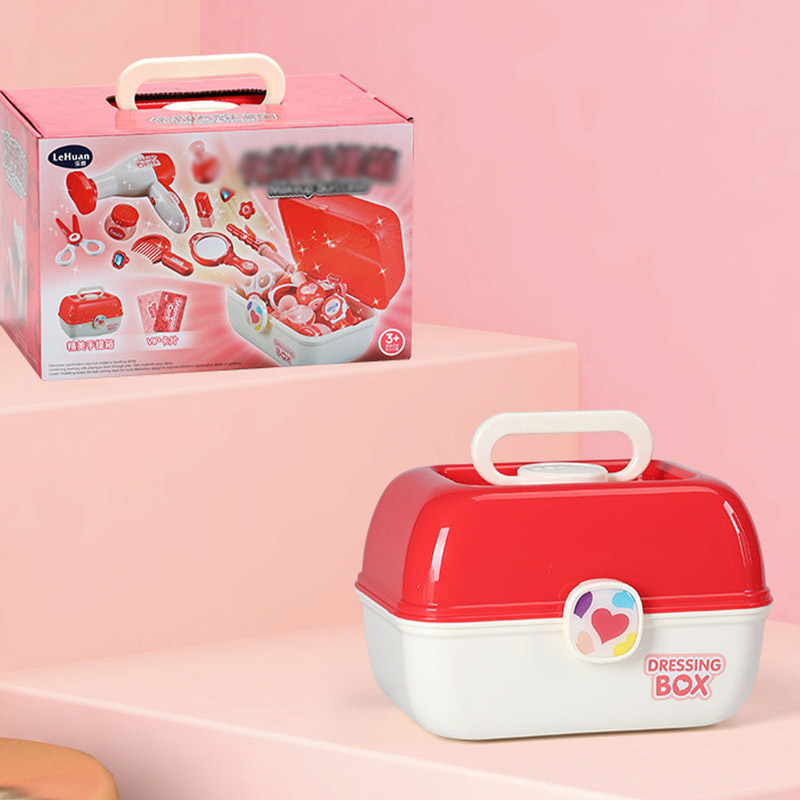 メイクセット おもちゃ 女の子 メセット ままごと セット 女の子 収納ボックス付 ドレッ 誕生日 プレゼント コンパクトお化粧セット 