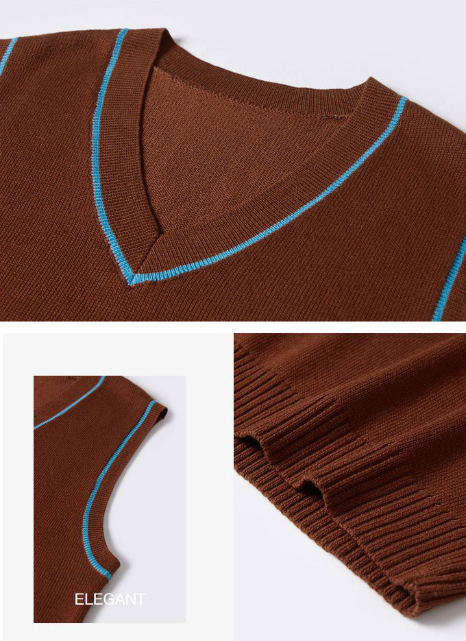 ニット ベスト レディース プルオーバー Vネック ベスト レイヤード 重ね着 冬 秋 無地 トップス 送料無料 体型カバー ショート丈 ノースリーブ ゆったり 