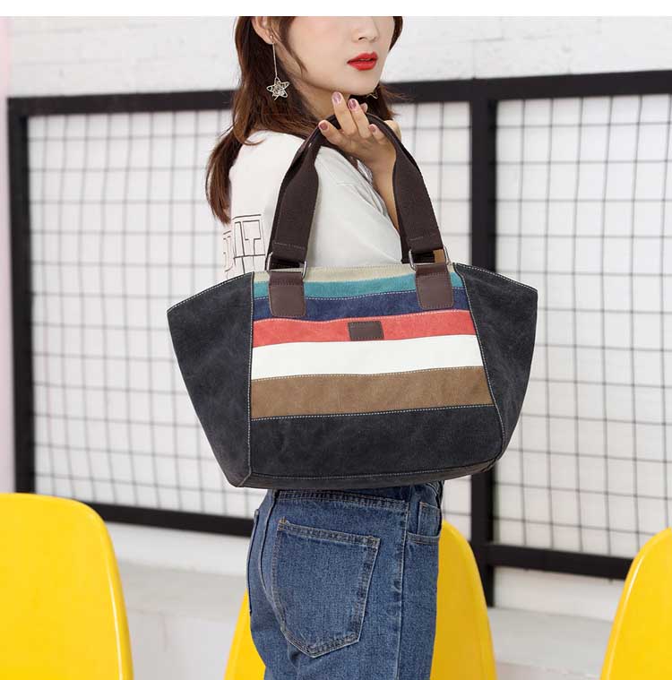 帆布トートバッグ レディース キャンボーダー 大きめ 肩掛け 布 ファスナー付き おしゃれ 通学 A4 全2色 通勤 可愛い 