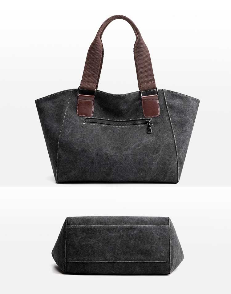 帆布トートバッグ レディース キャンボーダー 大きめ 肩掛け 布 ファスナー付き おしゃれ 通学 A4 全2色 通勤 可愛い 