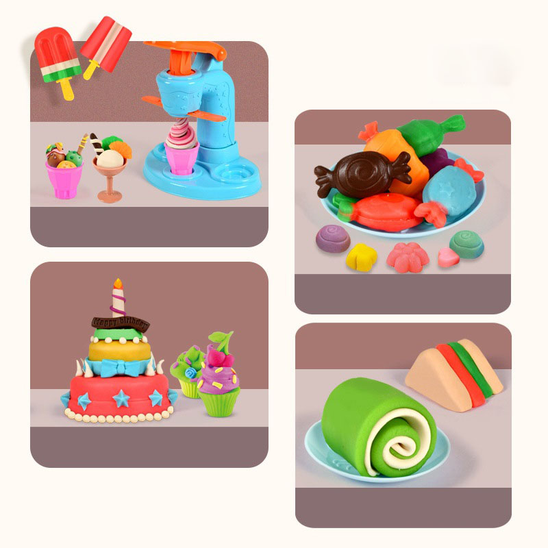 粘土 ねんど 小麦粘土 12色 ねんど おもちゃ 遊び 道具 粘土 ねんど 豪華52点セット 3IN1 ハンバーガー 押し型 ラーメン おままごとア アイス ソフト 