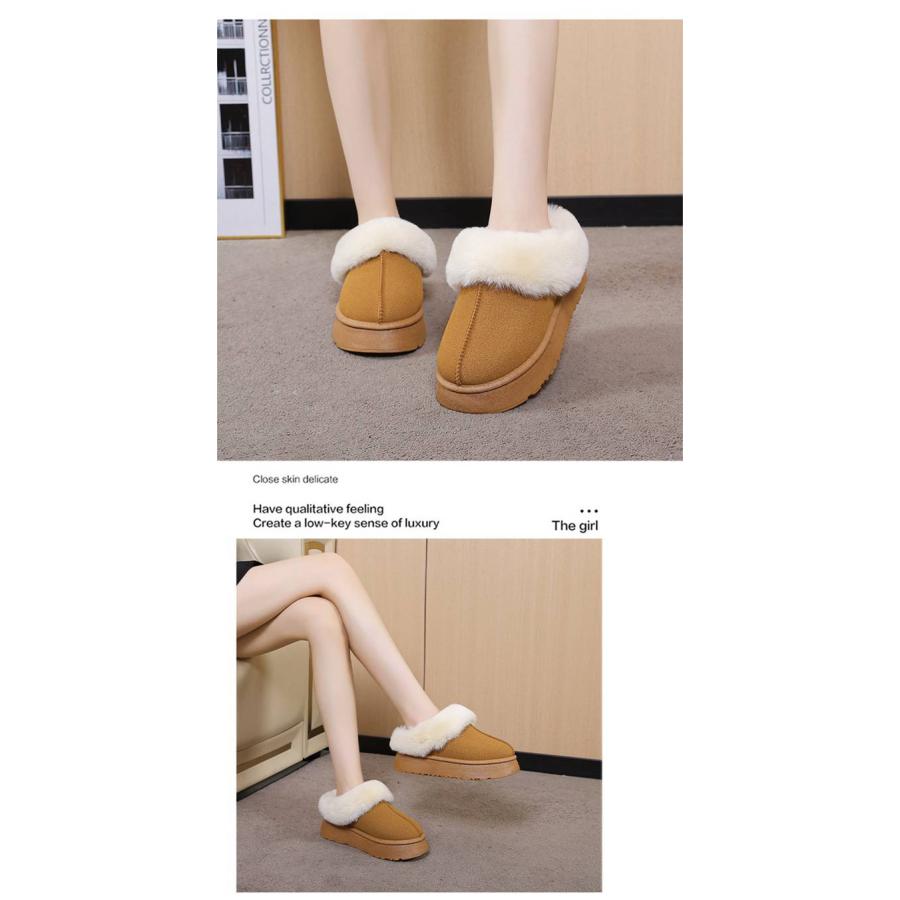 冬新入荷厚底ムートンブーツ もこもこ スノーブーツ 防寒靴 撥水 防汚 裏起毛 保温 防滑 