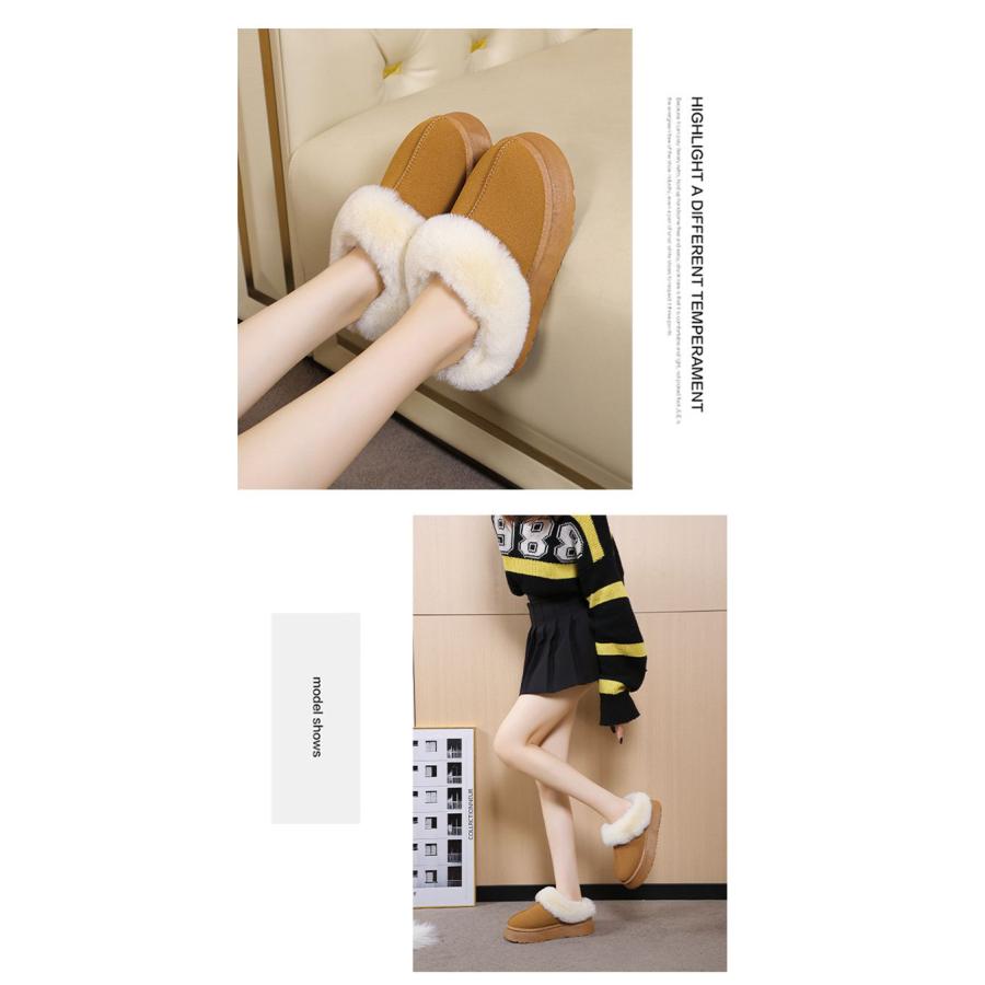 冬新入荷厚底ムートンブーツ もこもこ スノーブーツ 防寒靴 撥水 防汚 裏起毛 保温 防滑 