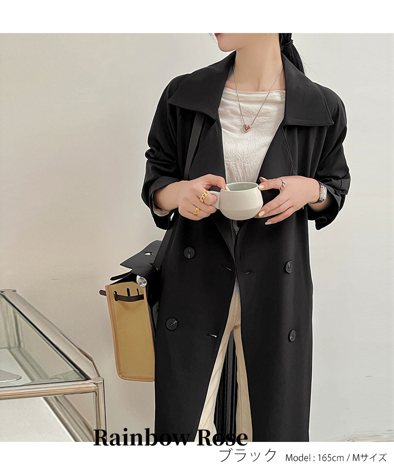 クーポンで7 700円！ バックプリーツ トレンチコート コート アウター 薄手 春 シフォン レディース ロングコート 羽織り プリ 夏 ロング丈 