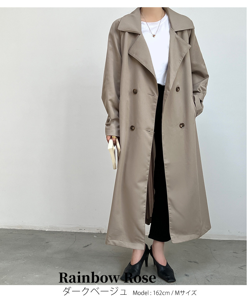 クーポンで7 700円！ バックプリーツ トレンチコート コート アウター 薄手 春 シフォン レディース ロングコート 羽織り プリ 夏 ロング丈 