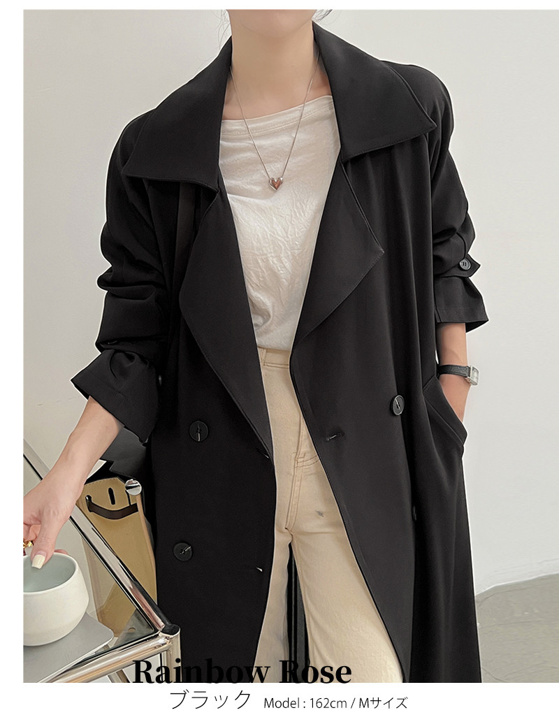 クーポンで7 700円！ バックプリーツ トレンチコート コート アウター 薄手 春 シフォン レディース ロングコート 羽織り プリ 夏 ロング丈 