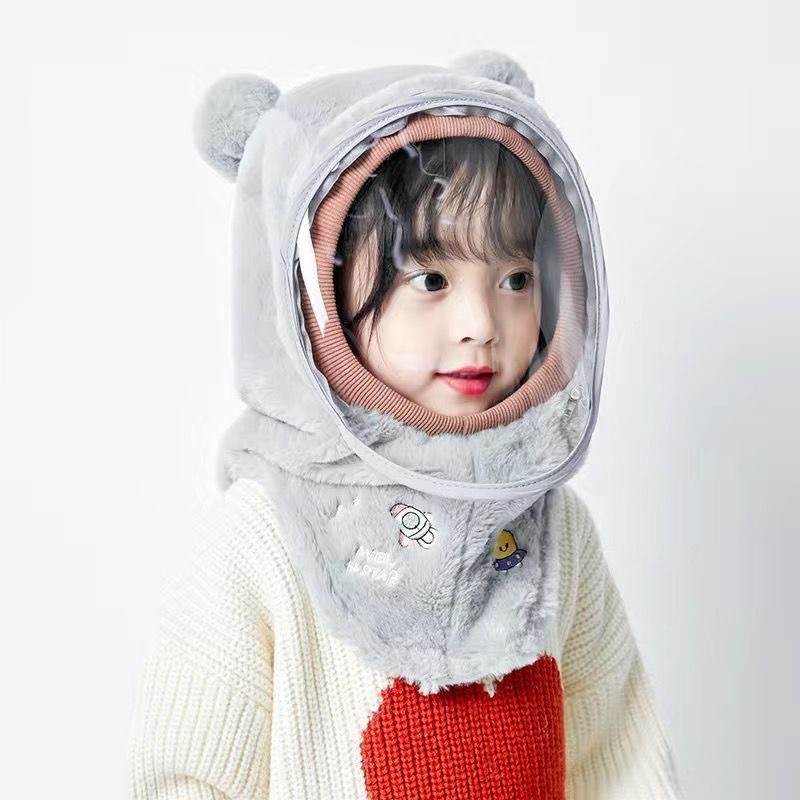 キッズフードマフラー 2IN1 マフラー フード 一体型 子ども用 防寒 ふわふわ 全5色 かわいい ファッション 寒さ対策 おしゃれ 冬用品 帽子 柔らかい 