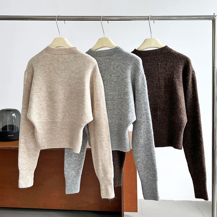 ハイネック ジッパー ニット トップス セーター 裾ジップ カジュアル 秋 ファスナー 長袖 可愛い 冬 レディース 無地 新作 2023秋冬 プチハイネック 