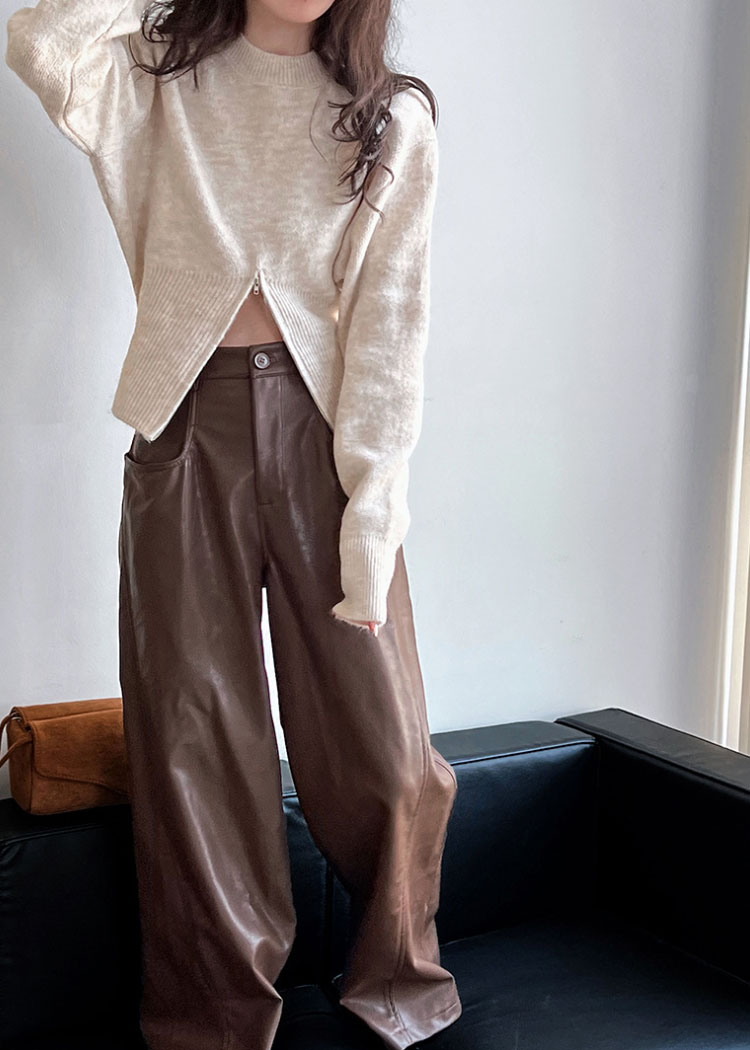 ハイネック ジッパー ニット トップス セーター 裾ジップ カジュアル 秋 ファスナー 長袖 可愛い 冬 レディース 無地 新作 2023秋冬 プチハイネック 