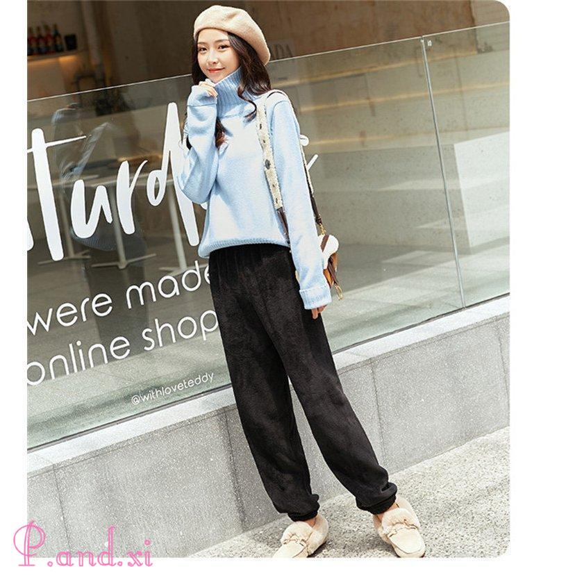 ルームウェア パンツ ズボン ワイドパンツ ワイド ボもこもこ 厚手 可愛い 冬 フベロア レディース 秋冬 暖か マイクロファイバー 