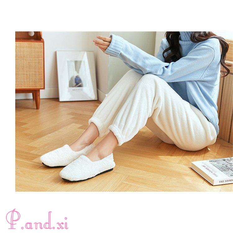 ルームウェア パンツ ズボン ワイドパンツ ワイド ボもこもこ 厚手 可愛い 冬 フベロア レディース 秋冬 暖か マイクロファイバー 