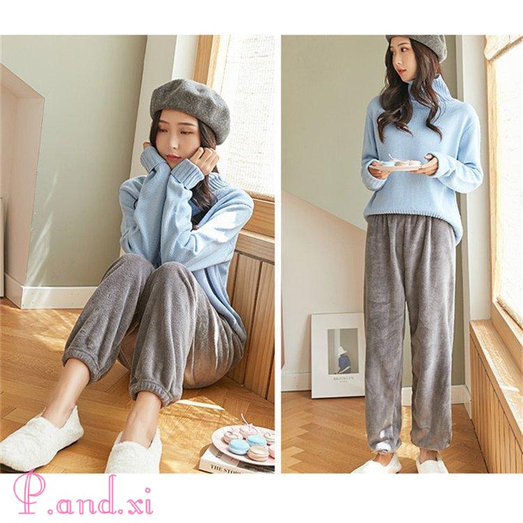 ルームウェア パンツ ズボン ワイドパンツ ワイド ボもこもこ 厚手 可愛い 冬 フベロア レディース 秋冬 暖か マイクロファイバー 