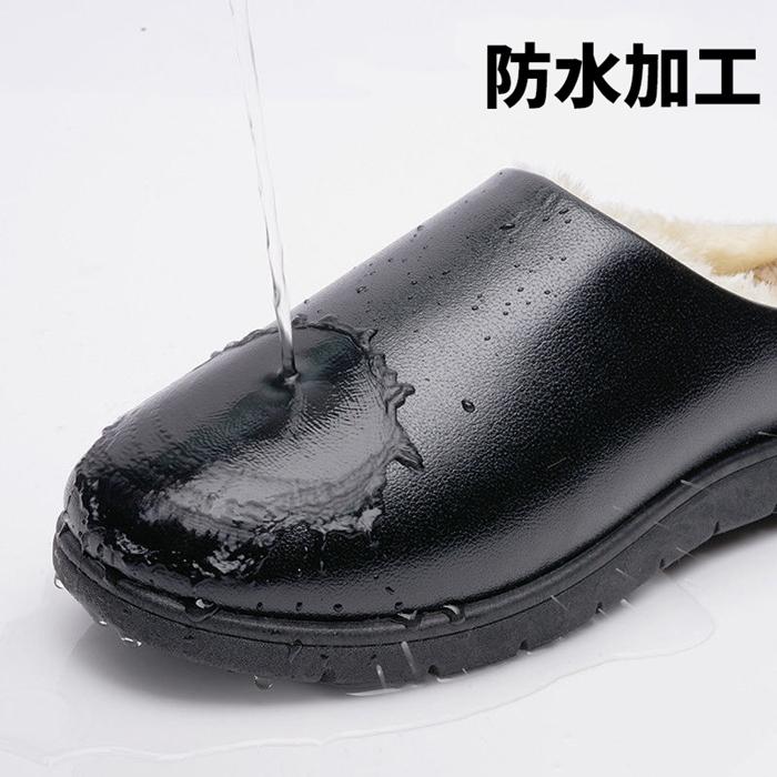 スリッパ 革 裏ボア 裏起毛 防水 柔らかい 部屋靴 滑り止め 秋冬 メンズ ルームスリッパ おしゃれ 厚底 暖かい 無地 レディース 室内履き 防寒 