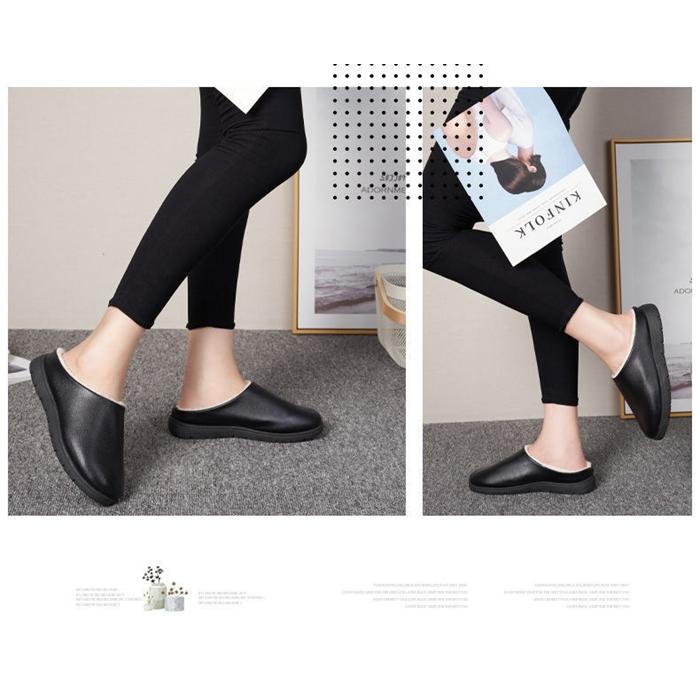 スリッパ 革 裏ボア 裏起毛 防水 柔らかい 部屋靴 滑り止め 秋冬 メンズ ルームスリッパ おしゃれ 厚底 暖かい 無地 レディース 室内履き 防寒 